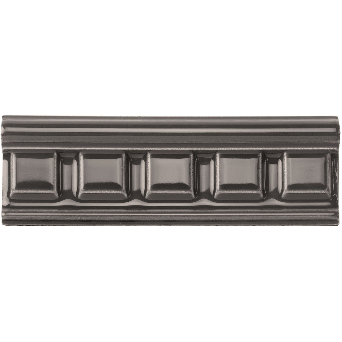 Charcoal Grey Dentil Moulding Ceramic Wall Tile 152x50mm