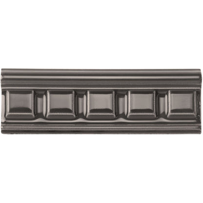 Charcoal Grey Dentil Moulding Ceramic Wall Tile 152x50mm