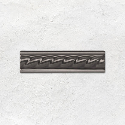 Charcoal Grey Rope Moulding Ceramic Wall Tile 152x40mm