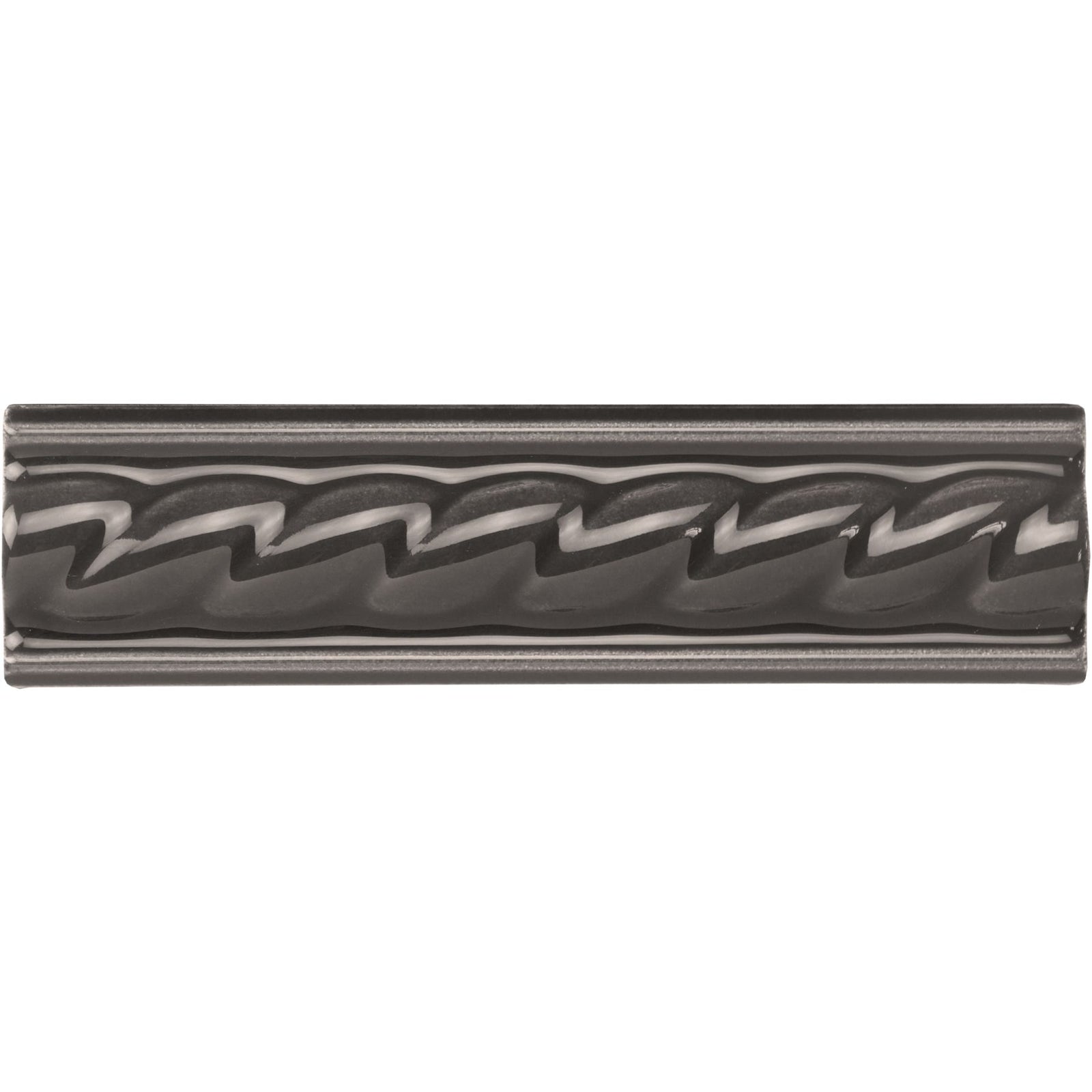 Charcoal Grey Rope Moulding Ceramic Wall Tile 152x40mm