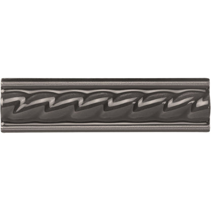 Charcoal Grey Rope Moulding Ceramic Wall Tile 152x40mm