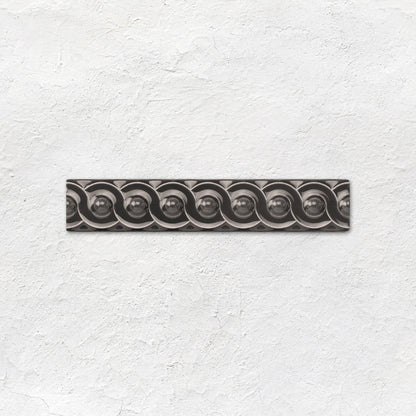 Charcoal Grey Scroll Moulding Ceramic Wall Tile 152x29mm