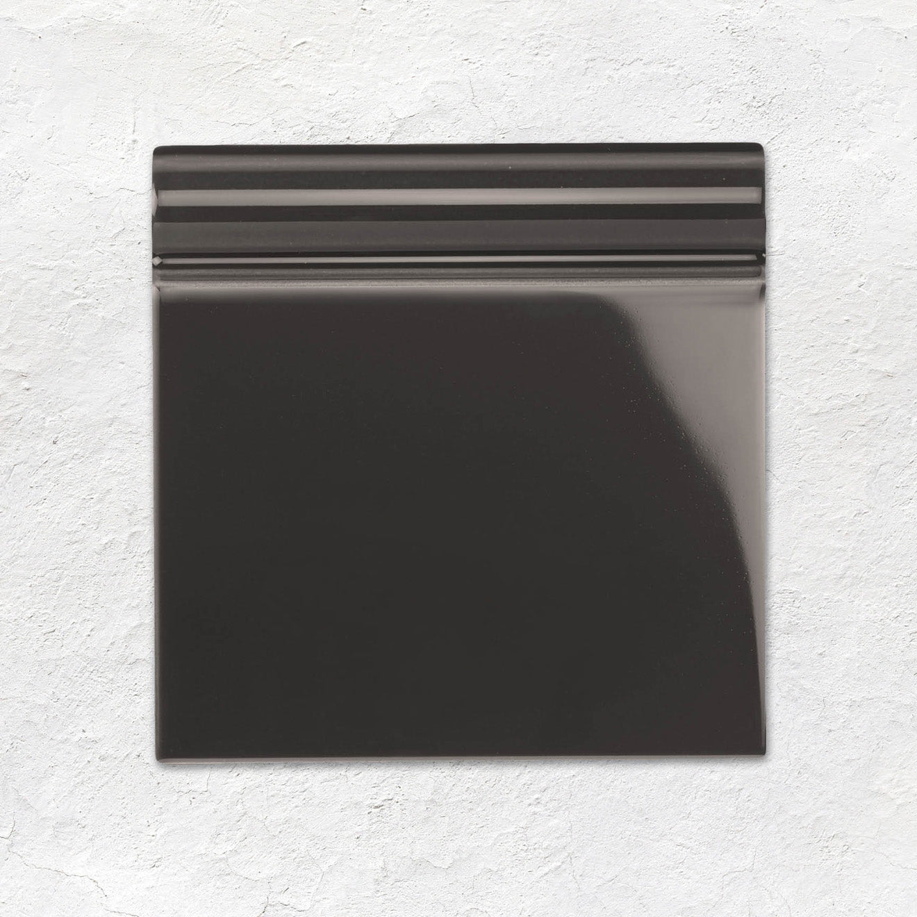 Charcoal Grey Skirting Tile 152x152mm - Ceramic - Gloss