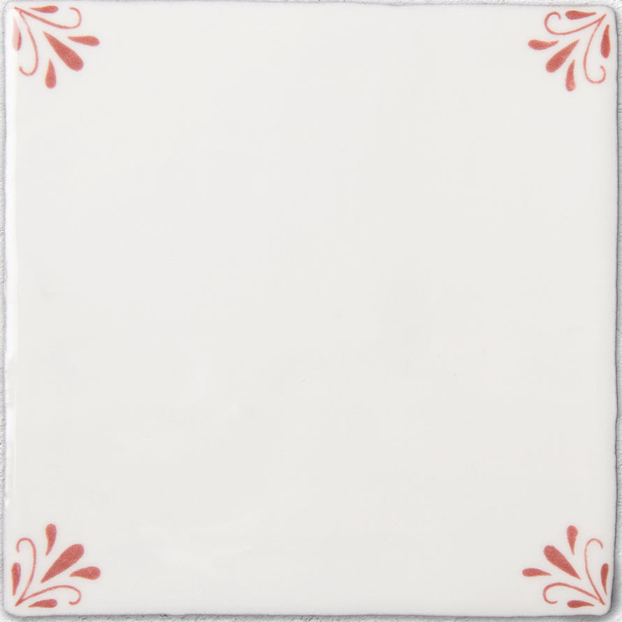 Country Delft Field Tile Ada Burgundy