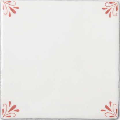 Country Delft Field Tile Ada Burgundy