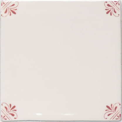 Country Delft Field Tile Beatrix Burgundy