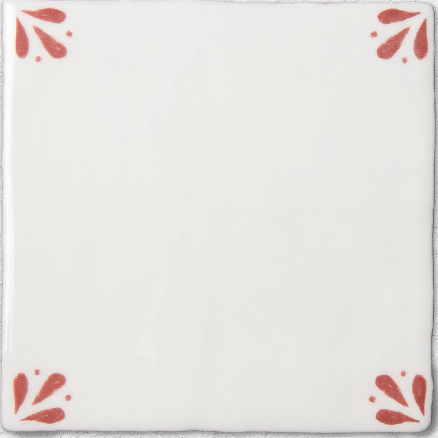 Country Delft Field Tile Cornelia Burgundy