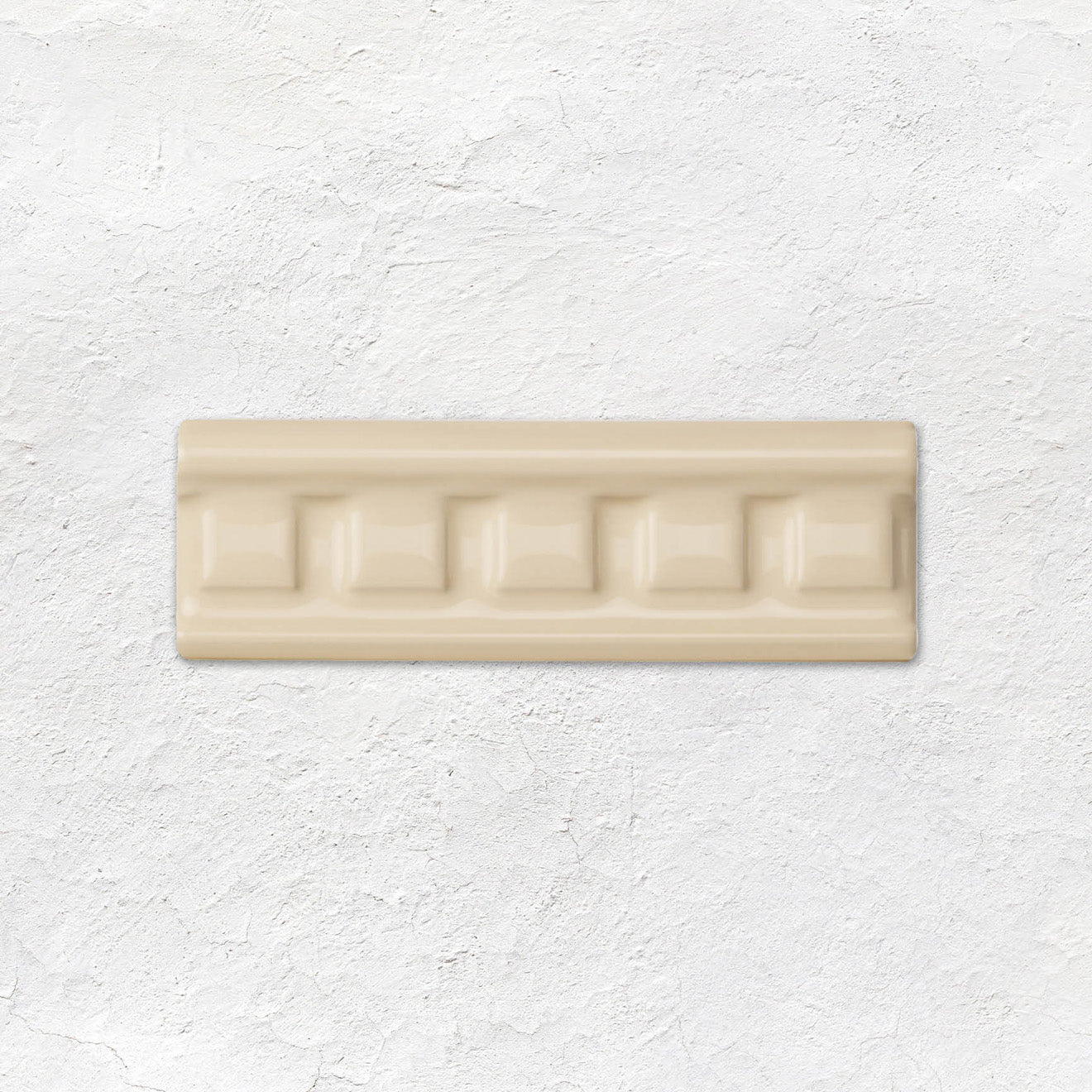 County White Dentil Moulding Ceramic Wall Tile 152x50mm