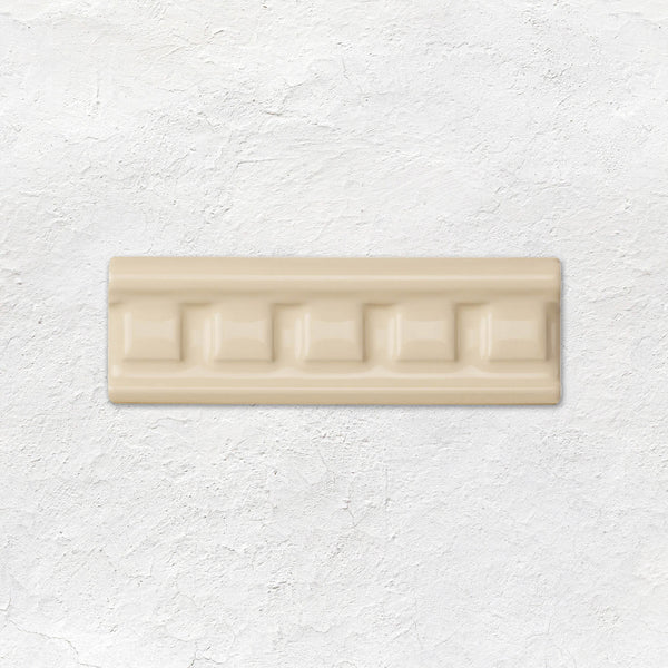 County White Dentil Moulding Ceramic Wall Tile 152x50mm