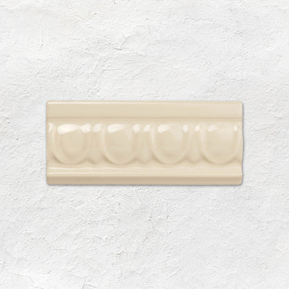 County White Egg & Dart Moulding Ceramic Wall Tile 152x65mm