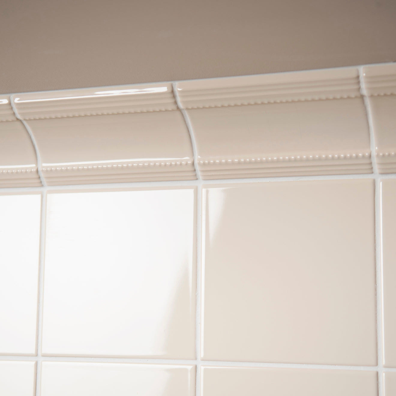 County White Plain Cornice Ceramic Wall Tile 152x75mm