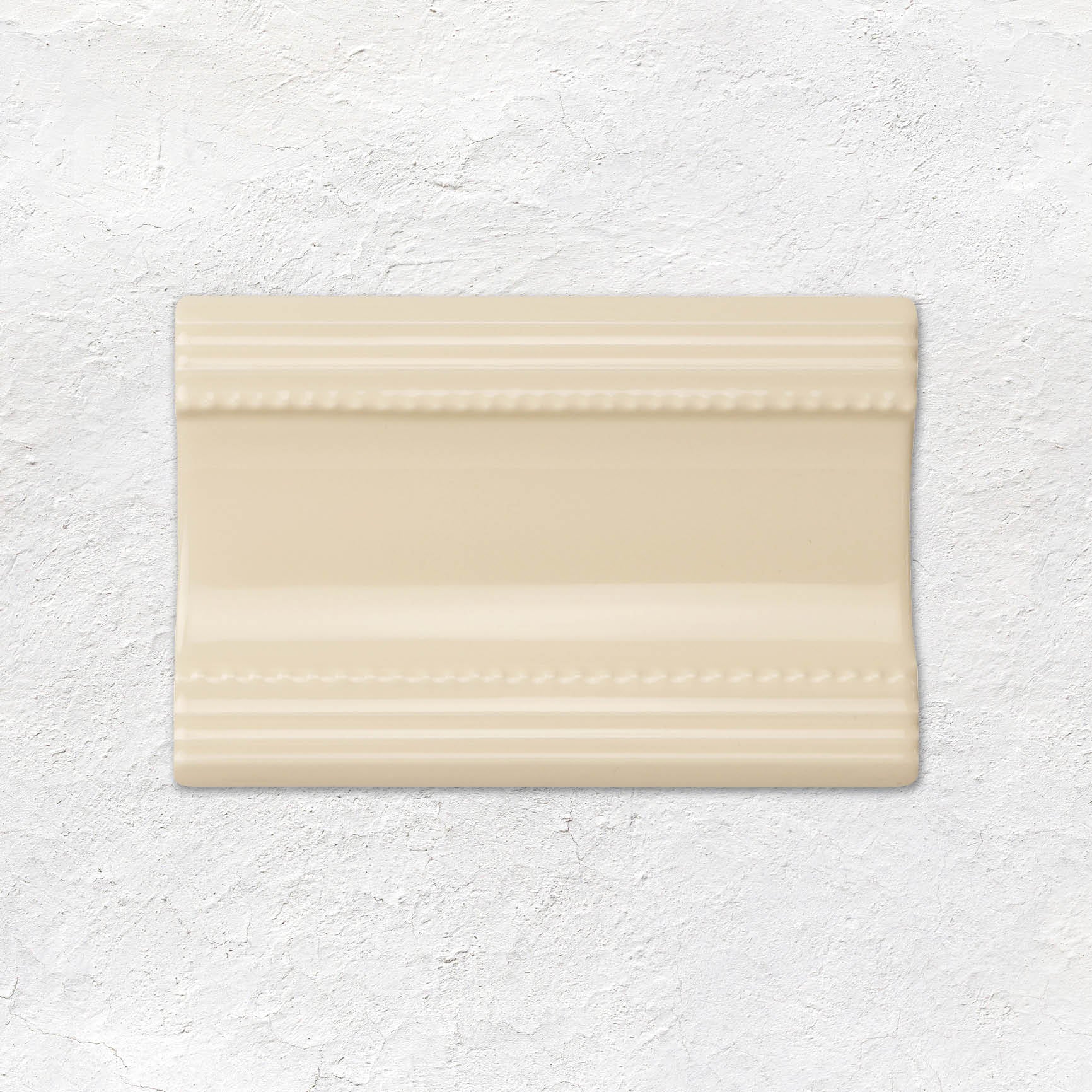 County White Plain Cornice Ceramic Wall Tile 152x75mm - Gloss