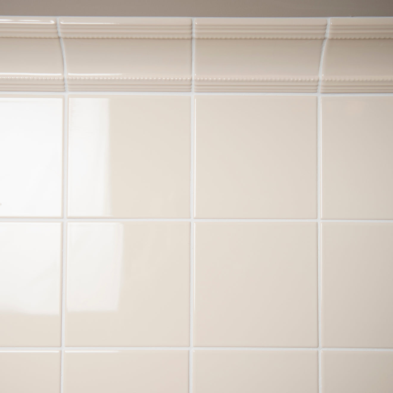 County White Plain Cornice Ceramic Wall Tile 152x75mm