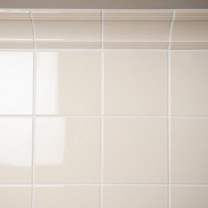 County White Plain Cornice Ceramic Wall Tile 152x75mm