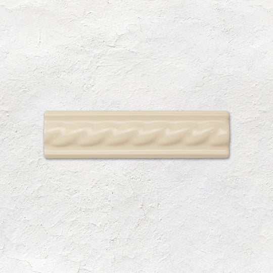 County White Rope Moulding Ceramic Wall Tile 152x40mm