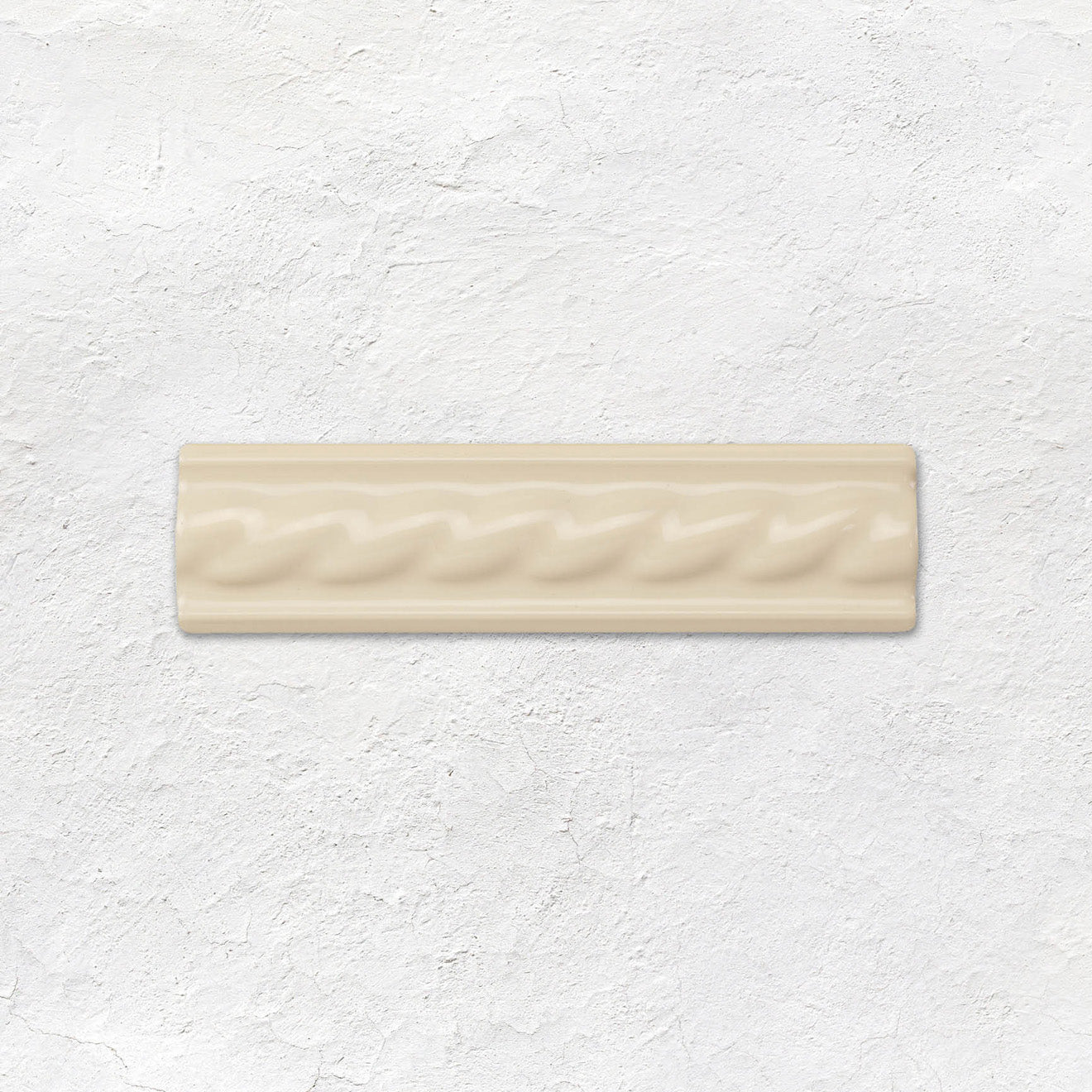 County White Rope Moulding Ceramic Wall Tile 152x40mm
