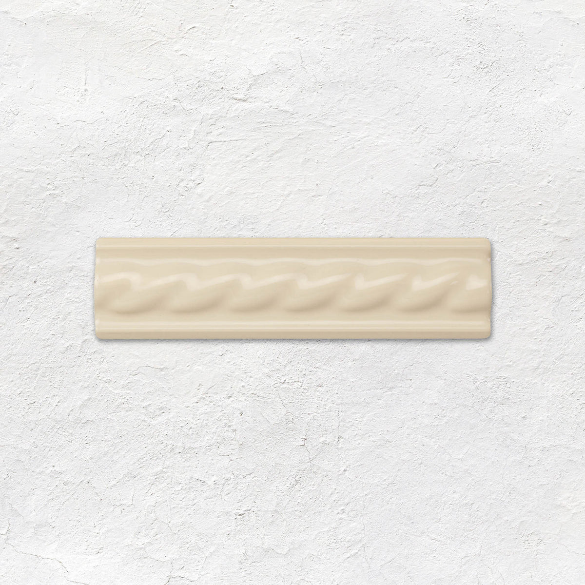 County White Rope Moulding Ceramic Wall Tile 152x40mm - Gloss