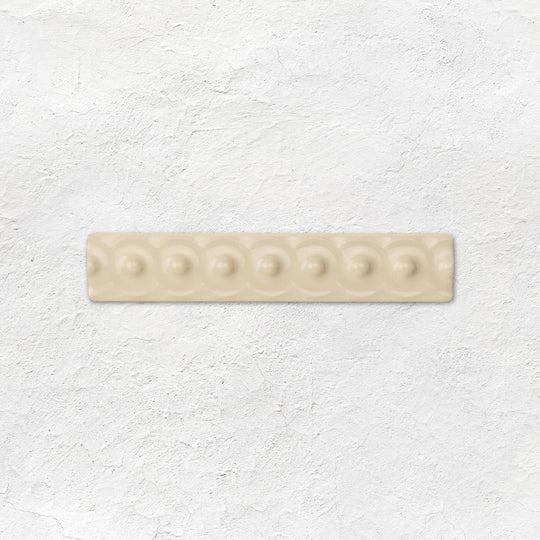 County White Scroll Moulding Ceramic Wall Tile 152x29mm