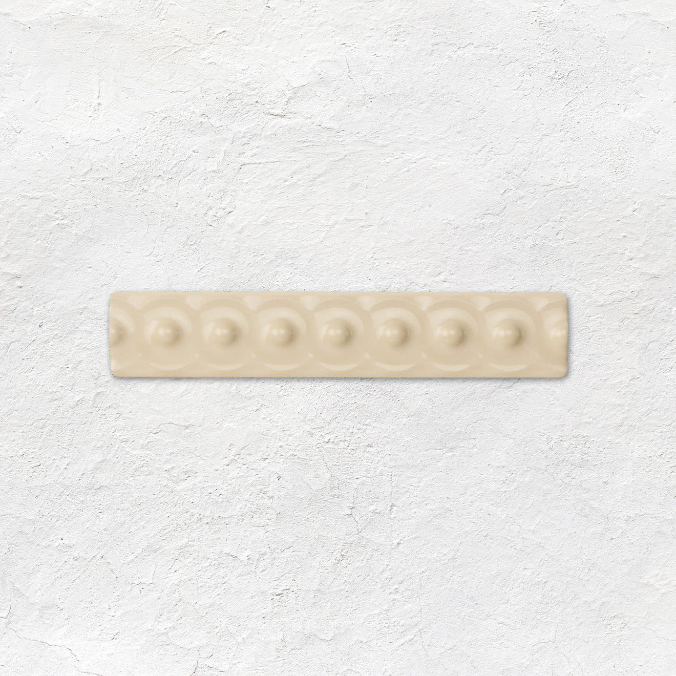 County White Scroll Moulding Ceramic Wall Tile 152x29mm