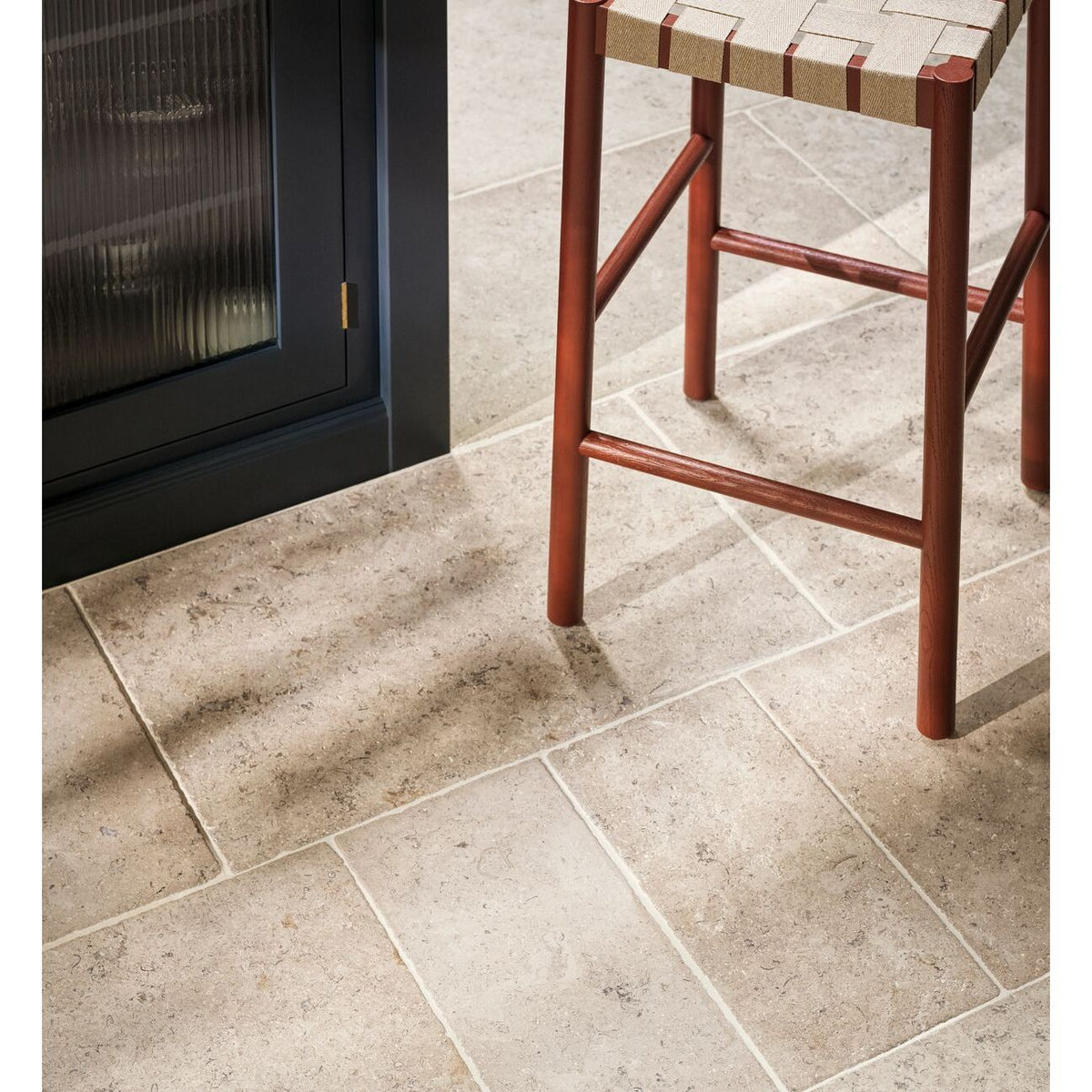 Dijon tumbled limestone 91.5 x 61cm cream and beige natural stone in a room setting