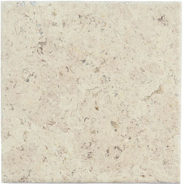 Dijon tumbled limestone 20.1 x 20.1cm cream and beige natural stone fossil markings