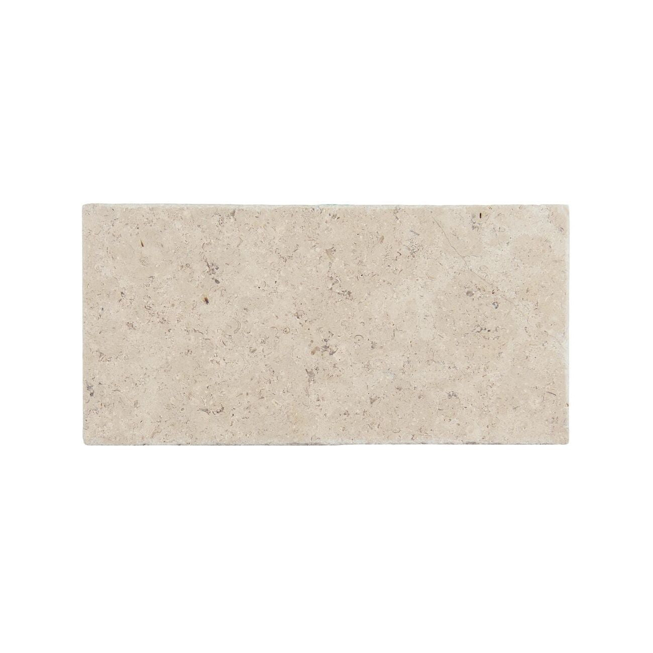 Dijon tumbled limestone 40.6 x 20.3cm cream and beige natural stone tile face detail