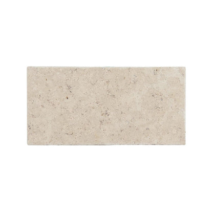 Dijon tumbled limestone 40.6 x 20.3cm cream and beige natural stone tile face detail
