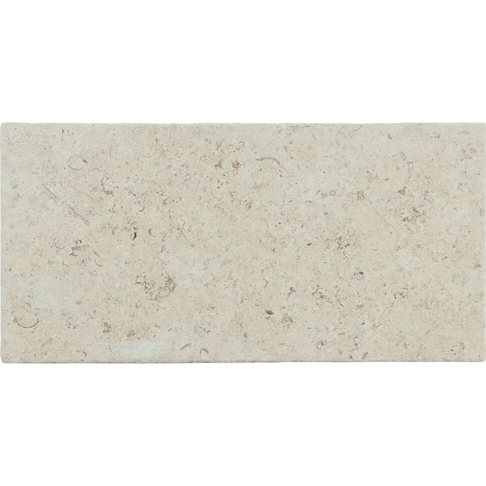 Dijon tumbled limestone 40.6 x 20.3cm cream and beige natural stone fossil markings