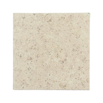 Dijon tumbled limestone 40.6 x 40.6cm cream and beige natural stone tile face detail