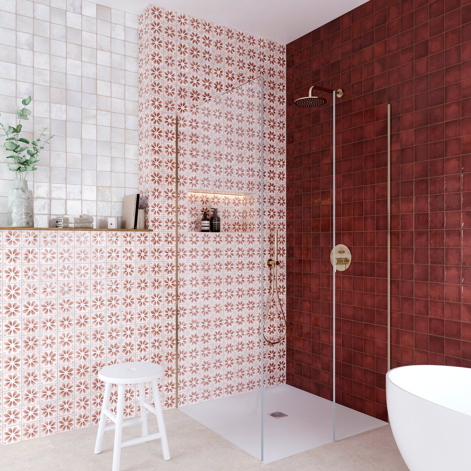 Dakota Flora Port 32 x 62.5cm Porcelain Tile – close-up detail