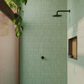 Deco Lingot Mint 32 x 62.5cm fluted porcelain tile room setting