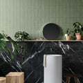 Deco Lingot Mint 32 x 62.5cm fluted porcelain tile room setting