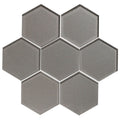 Dionysus Metallic Hexagon Glass Mosaic Wall Tile