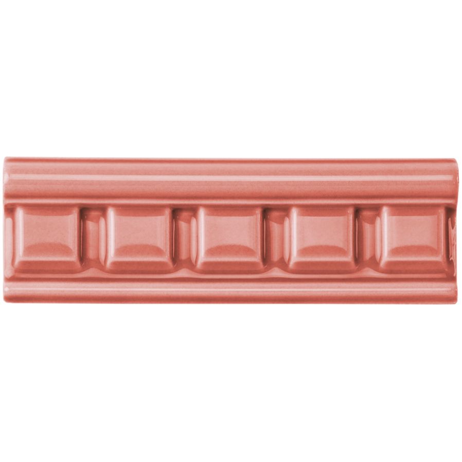 Duchy Pink Dentil Moulding Ceramic Wall Tile 152x50mm - Gloss