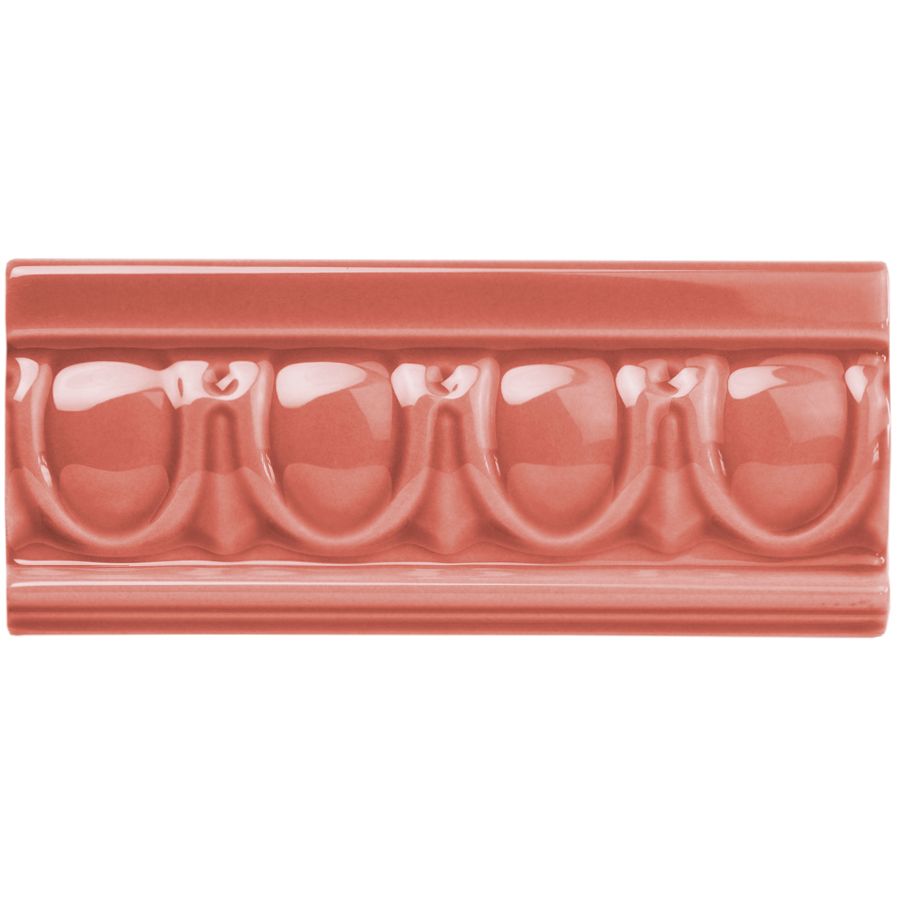 Duchy Pink Egg & Dart Moulding Ceramic Wall Tile 152x65mm