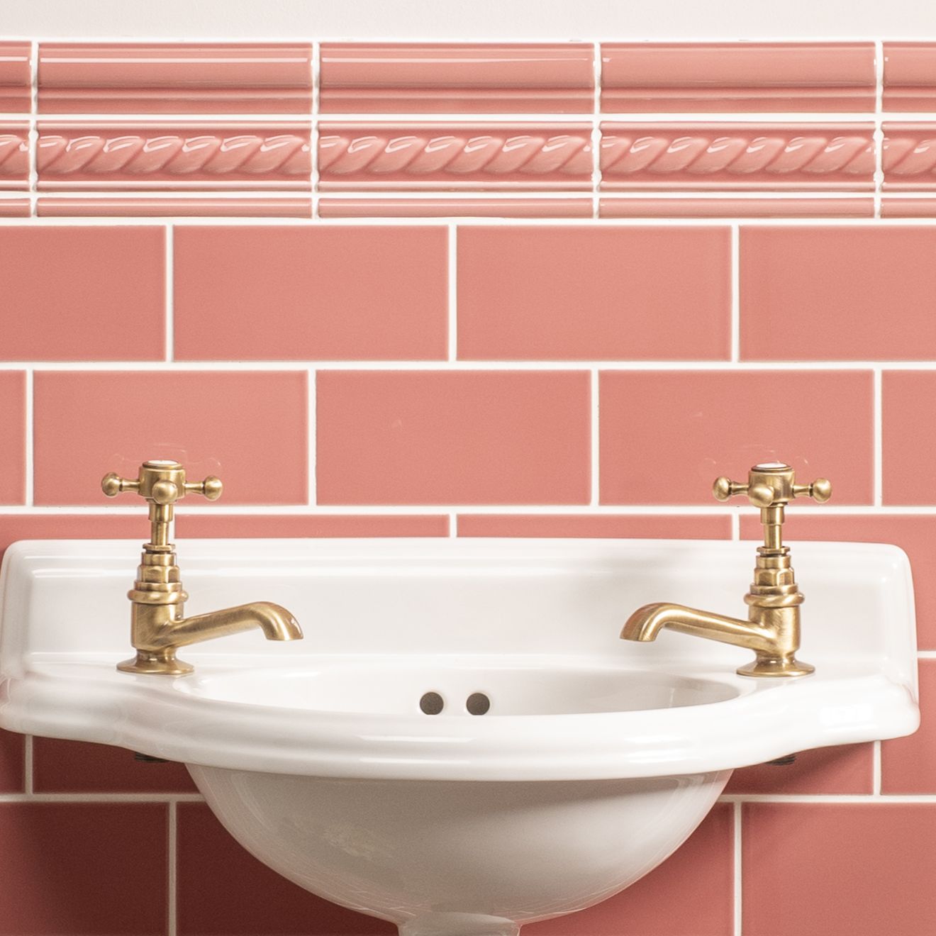 Duchy Pink Omega Moulding Ceramic Wall Tile 152x12mm