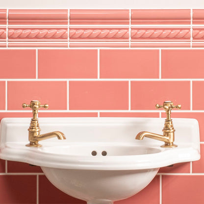 Duchy Pink Omega Moulding Ceramic Wall Tile 152x12mm