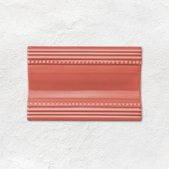 Duchy Pink Plain Cornice Ceramic Wall Tile 152x75mm