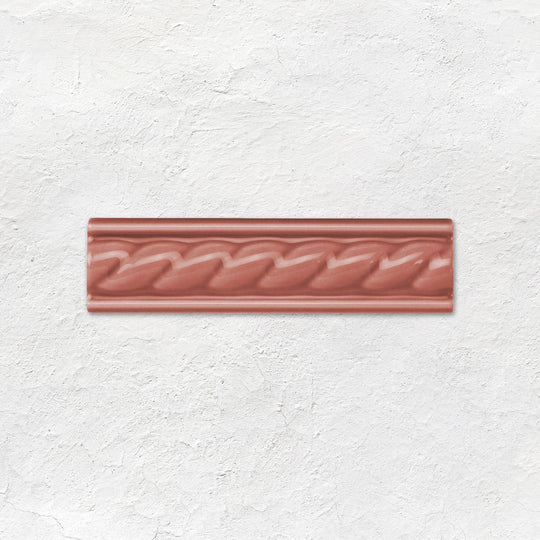 Duchy Pink Rope Moulding Ceramic Wall Tile 152x40mm