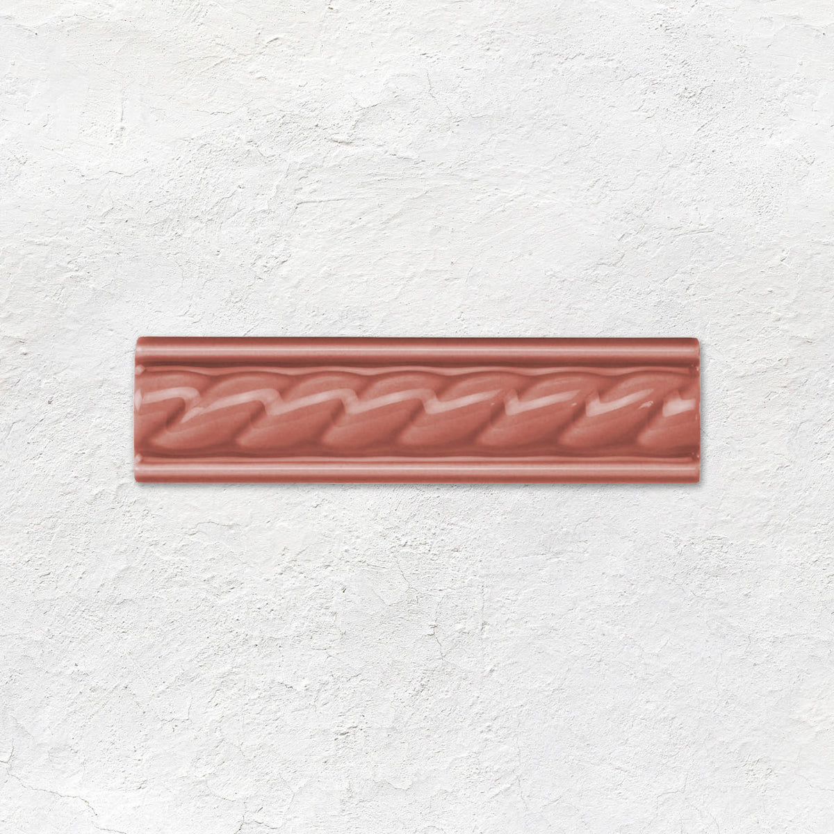 Duchy Pink Rope Moulding Ceramic Wall Tile 152x40mm - Gloss