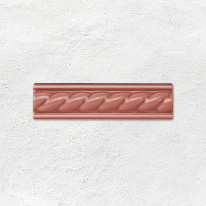 Duchy Pink Rope Moulding Ceramic Wall Tile 152x40mm