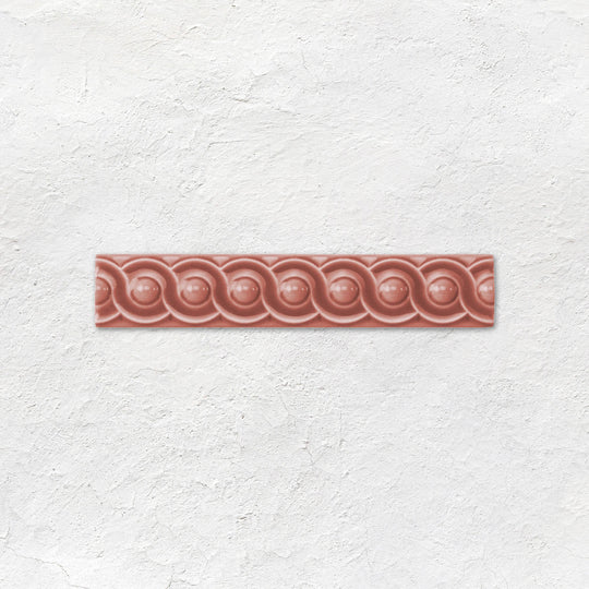 Duchy Pink Scroll Moulding Ceramic Wall Tile 152x29mm