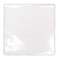 Glossy white ceramic english delft blue gloss base tile with slightly uneven edges and subtle sheen