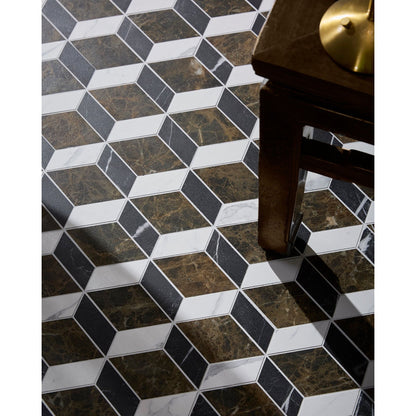 Echelon Porcelain Matt Cube Mosaic Emperador 30x35cm - image 3