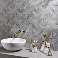 Eden glade 60x30cm white marble sink with gold-finished faucet and matching accessories in a bathroom setting