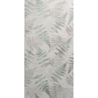 Eden glade 60x30cm fern-patterned wallpaper with soft muted green and silver leaves on off-white background