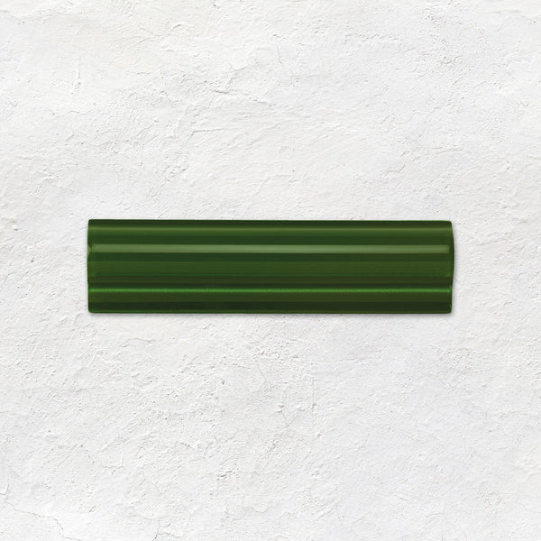 Edwardian Green Albert Moulding Ceramic Wall Tile 152x40mm