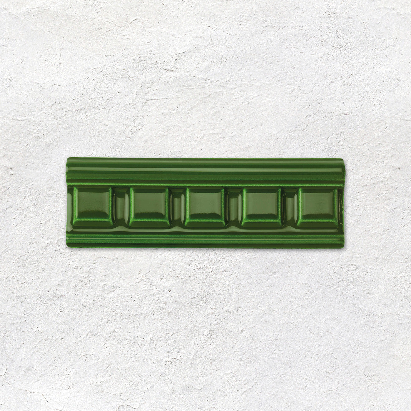 Edwardian Green Dentil Moulding Ceramic Wall Tile 152x50mm