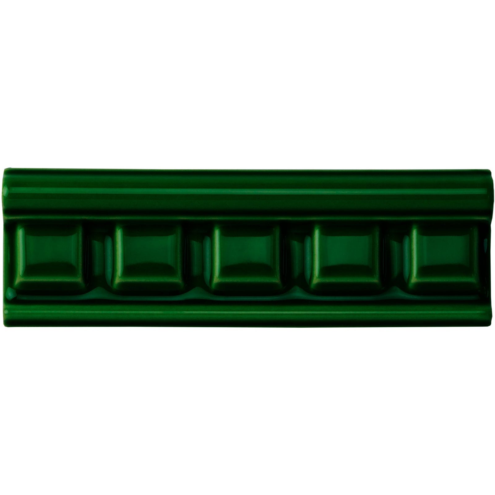Edwardian Green Dentil Moulding Ceramic Wall Tile 152x50mm