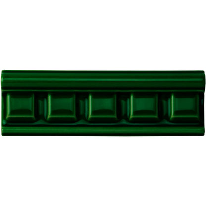 Edwardian Green Dentil Moulding Ceramic Wall Tile 152x50mm